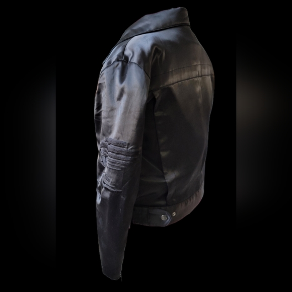 SALE Vintage Versace Sport Satin Bomber Jacket Removable Rabbit Fur Collar! - Picture 9 of 16